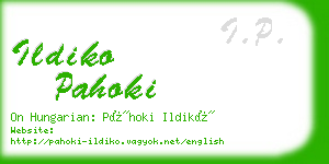 ildiko pahoki business card